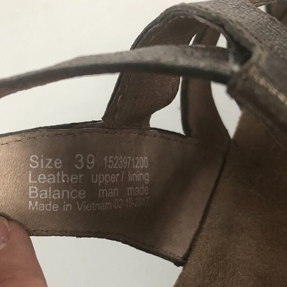 DANSKO Sandals Women's Size 8.5-9 Metallic Gold Strappy Shoes Valentina - Picture 7 of 12